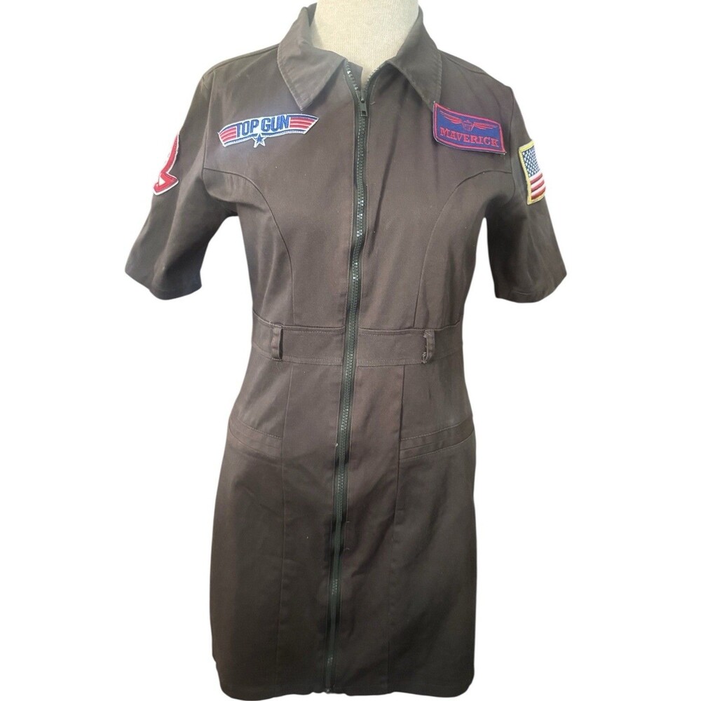 Maverick Top Gun Women's Costume Medium, 6-8, Aviator Fighter Jumpsuit